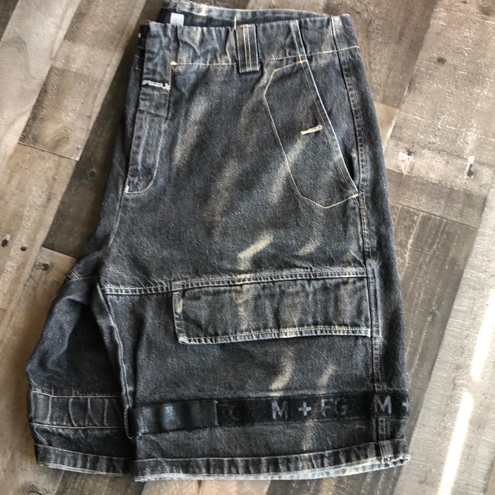 Girbaud black denim cargo shorts